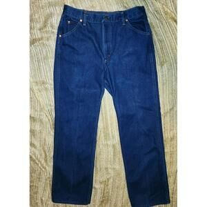 Men's Vtg Sears Genuine Roebucks Dark Wash Denim Orange Stitched Jeans 36x32 Y2k